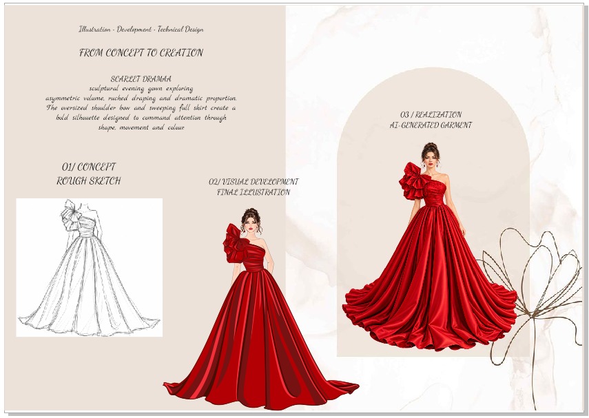 Evening gown fashion illustration